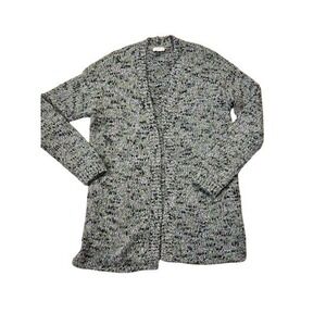 J.Jill Womens Sage Green Lavender Space Dye Chunky Knit Open Front Cardigan‎ XS
